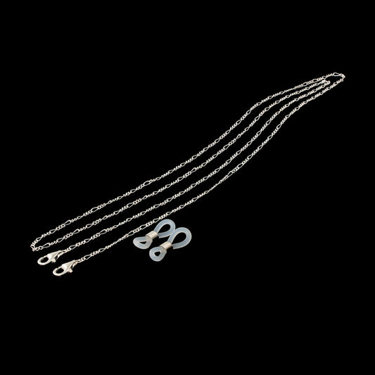 JLC 925 Silver Custom Name Glasses Chain 4mm 925 Silver Figaro Glasses Chain
