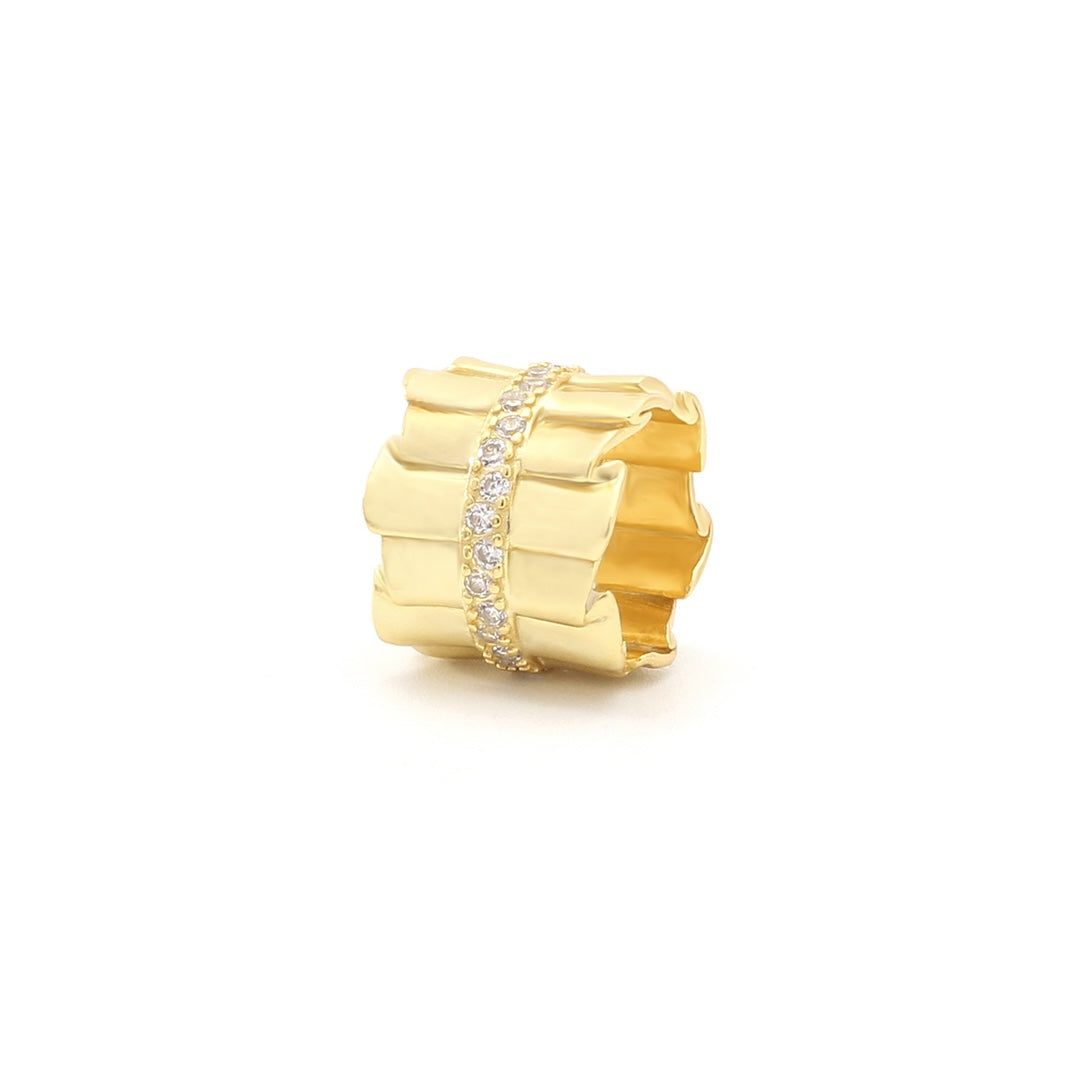 JLC 925 Silver Wrinkled Pendant Gold